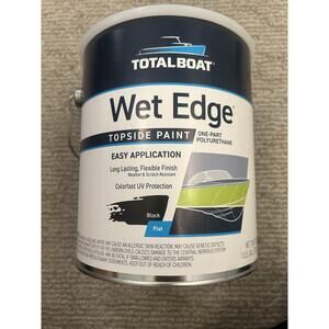 TotalBoat Wet Edge Marine Topside Paint for Boats Fiberglass Black Flat Gallon